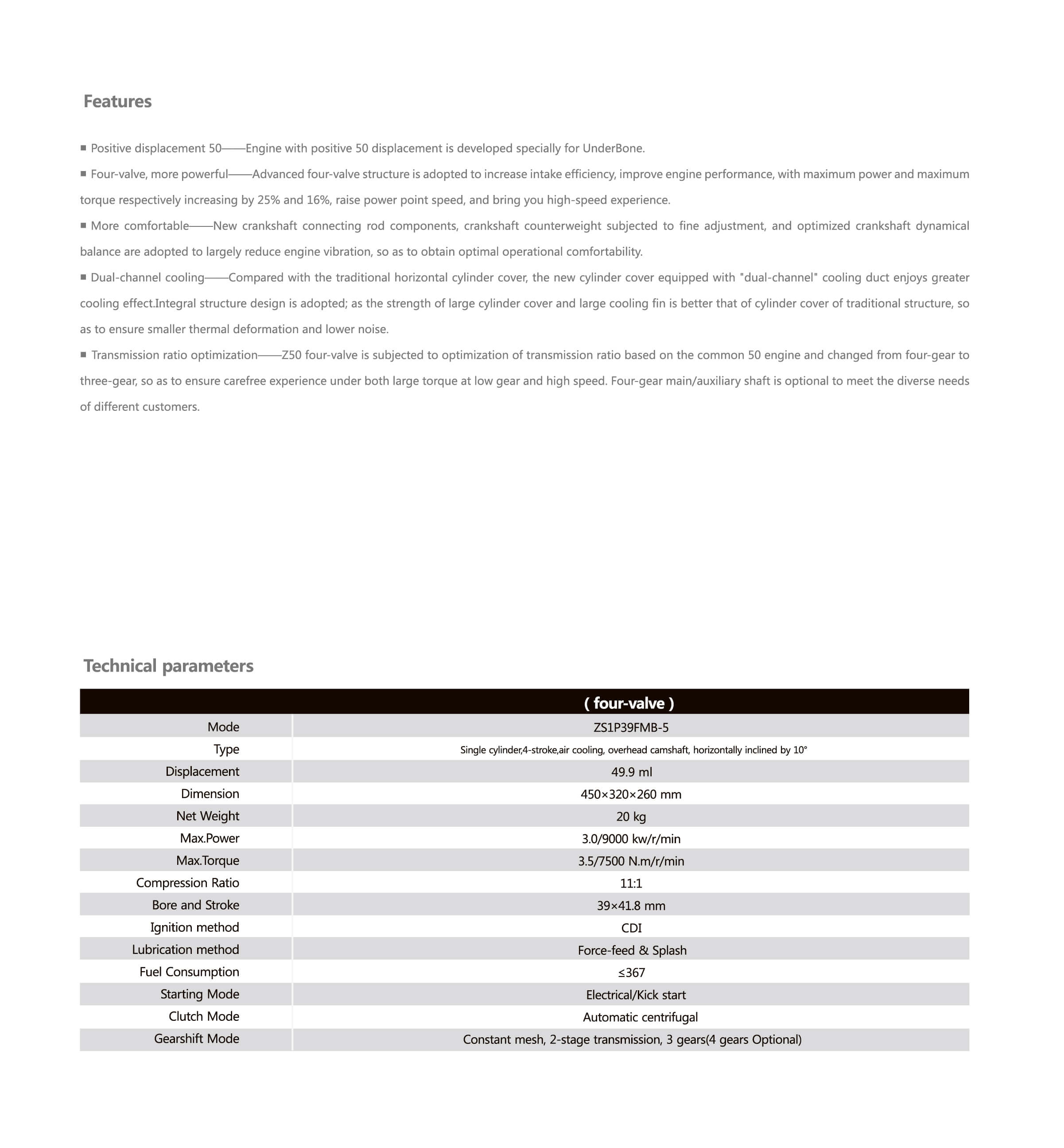 50-2 Dimensions and Performance
